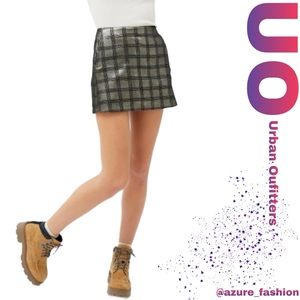 NWT URBAN OUTFITTERS Jackie Plaid Pelmet Metallic Mini Skirt!